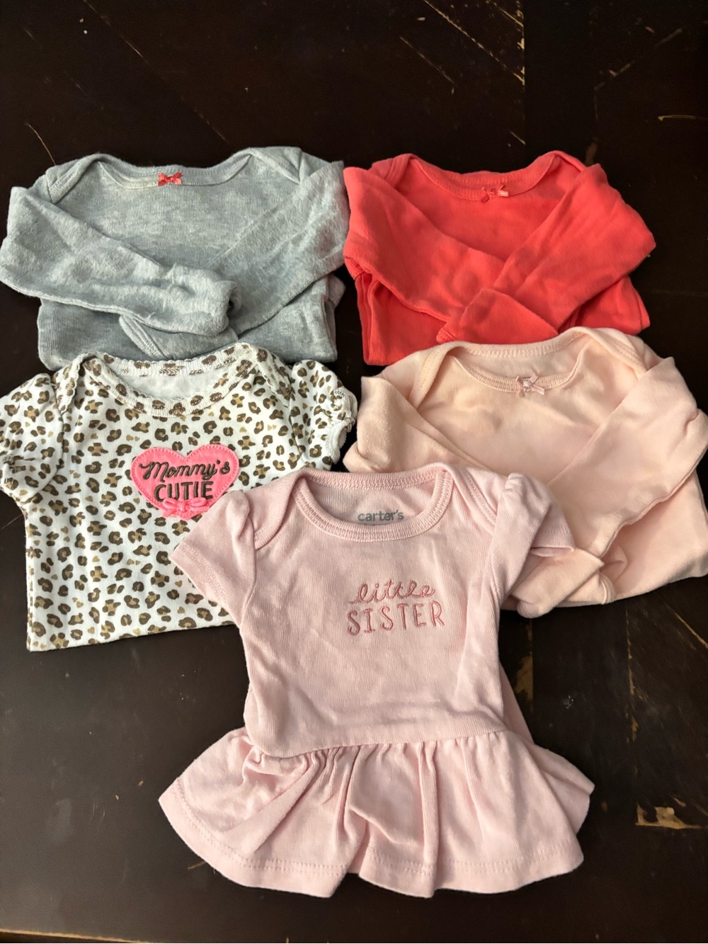 Carter's Pink & Coral Baby Pajama Tops Set of 6